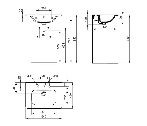 SoftMood Möbelwaschtisch 640mm | Wash basins | Ideal Standard