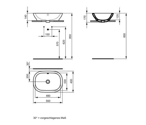 SoftMood Schale 550mm | Wash basins | Ideal Standard