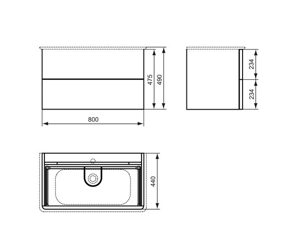 SoftMood Waschtisch-Unterschrank 800mm | Meubles sous-lavabo | Ideal Standard