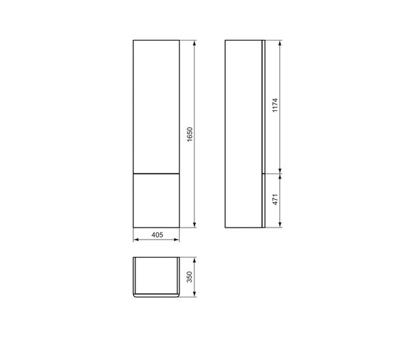SoftMood Hochschrank 400mm (Türanschlag rechts) | Meubles muraux salle de bain | Ideal Standard