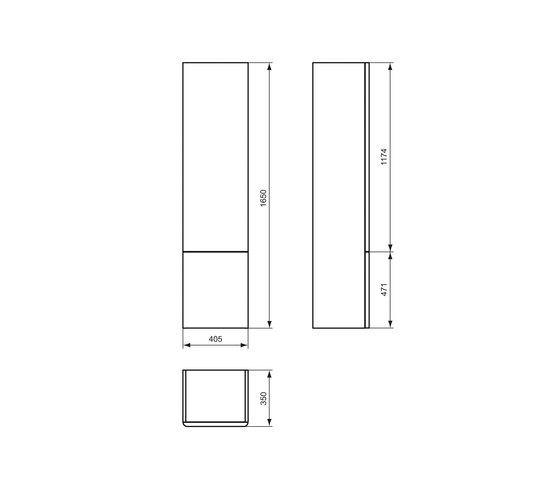 SoftMood Hochschrank 400mm (Türanschlag links) | Meubles muraux salle de bain | Ideal Standard