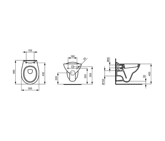 San ReMo Wandtiefspülklosett slimline | WCs | Ideal Standard