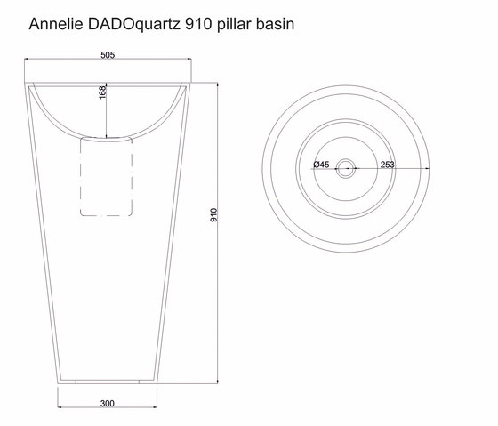 Annelie DADOquartz freestanding pillar basin | Wash basins | DADObaths