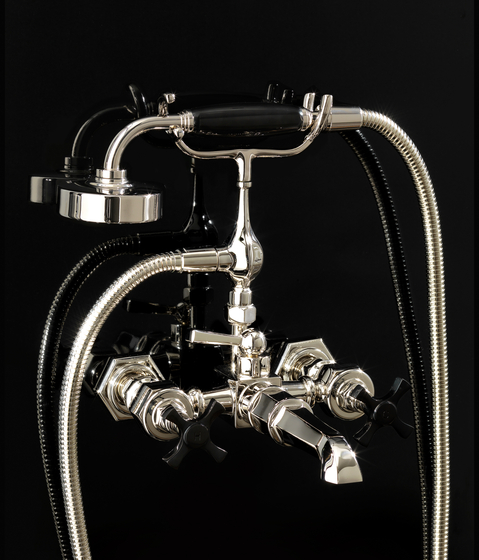 Jubilee Black Cross Bath shower mixer | Bath taps | Devon&Devon