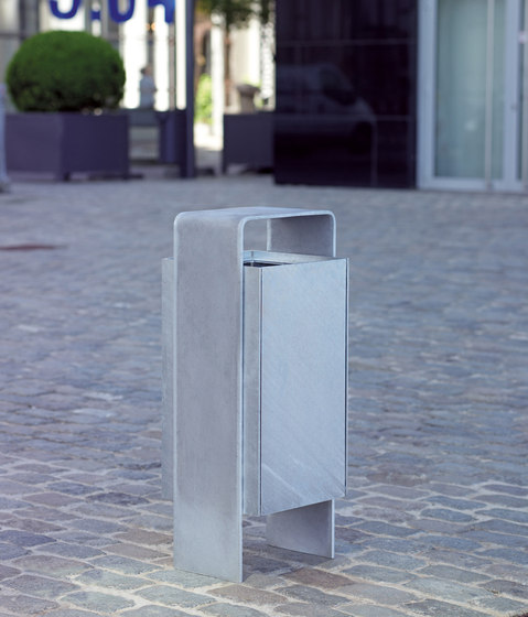 Versio levis Litter bin, galvanized, 50 L incl. ashtray | Cubos basura / Papeleras | Westeifel Werke