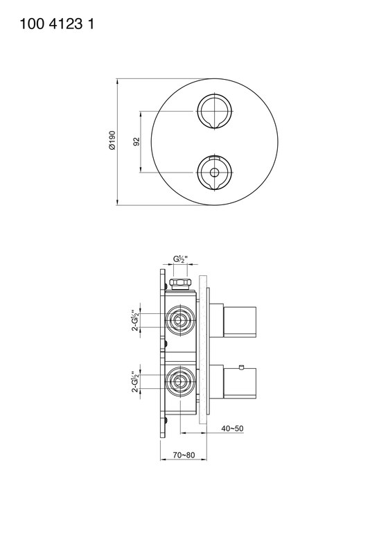 100 4123 1 Fertigmontageset für Unterputzthermostat mit 3-Wege-Umsteller | Duscharmaturen | Steinberg