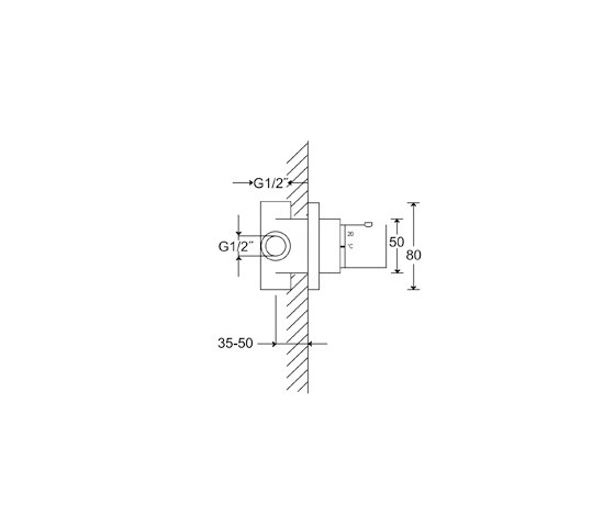 100 4210 Concealed thermostatic mixer 1/2“ | Rubinetteria doccia | Steinberg