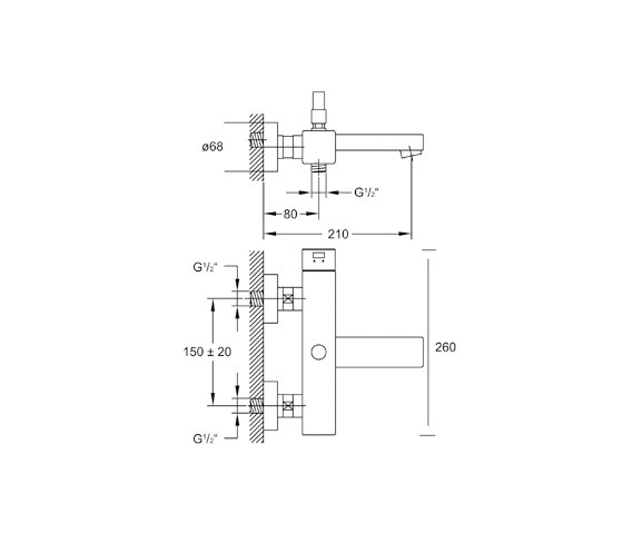 120 1100 Exposed single lever mixer ½“ for bathtub | Bath taps | Steinberg