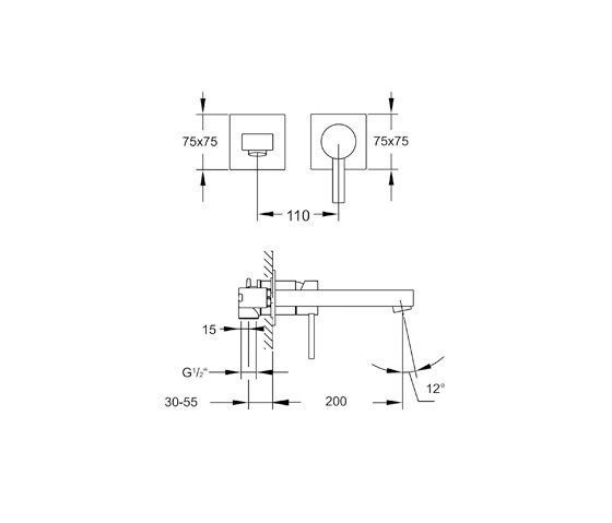 120 1816 Wall mounted single lever basin mixer | Grifería para lavabos | Steinberg