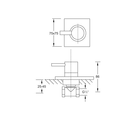120 4510 Concealed stop valve  1/2“ for hot water | Grifería para duchas | Steinberg