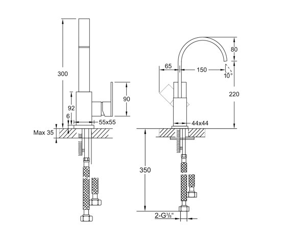 135 1401 Single lever sink mixer | Wash basin taps | Steinberg