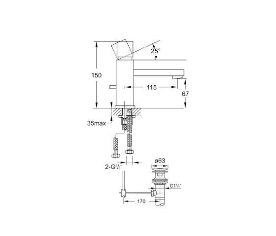160 1050 Single lever basin mixer | Grifería para lavabos | Steinberg