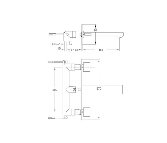 160 1950 3-hole basin mixer | Wash basin taps | Steinberg