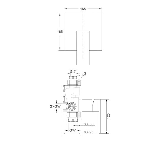 160 2243 3 Finish set for single lever shower mixer | Rubinetteria vasche | Steinberg