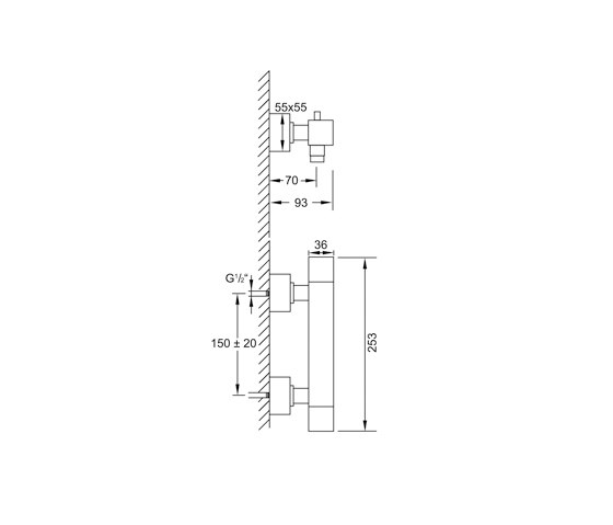 160 3200 Exposed thermostatic mixer ½“ for shower | Rubinetteria doccia | Steinberg
