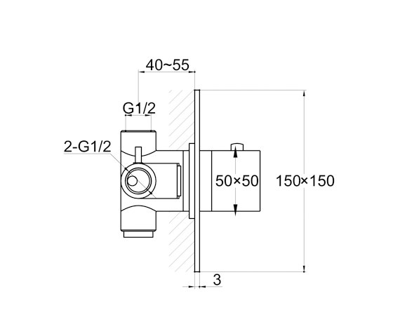 160 4202 Finish set for concealed thermostatic mixer | Shower controls | Steinberg