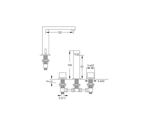 170 2000 3-hole basin mixer | Grifería para lavabos | Steinberg