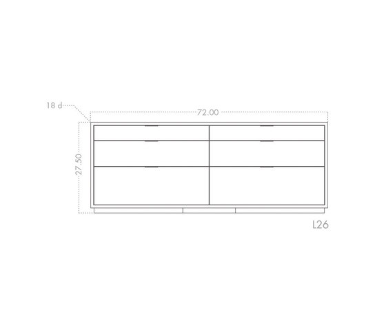 lineground 6-drawer horizontal bureau | Credenze | Skram
