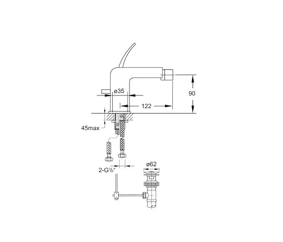 180 1300 Single lever bidet mixer | Grifería para bidés | Steinberg
