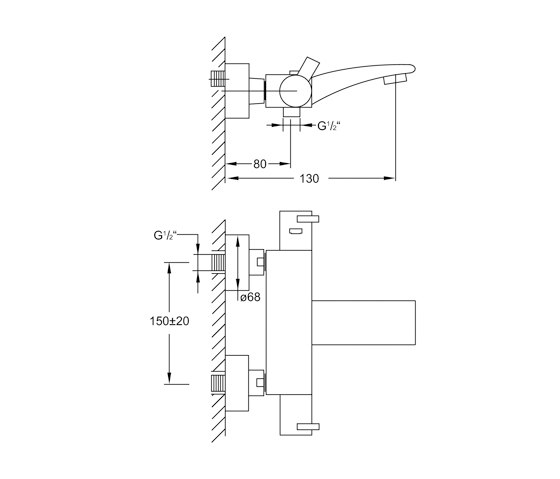 180 3100 Exposed thermostatic mixer ½“ for bathtub | Rubinetteria vasche | Steinberg