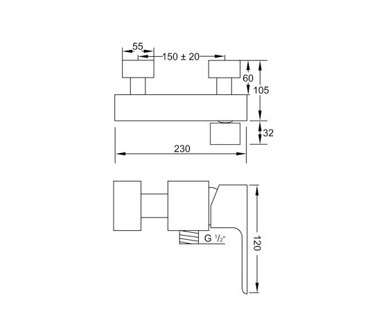 205 1200 Single lever shower mixer 1/2“ | Shower controls | Steinberg