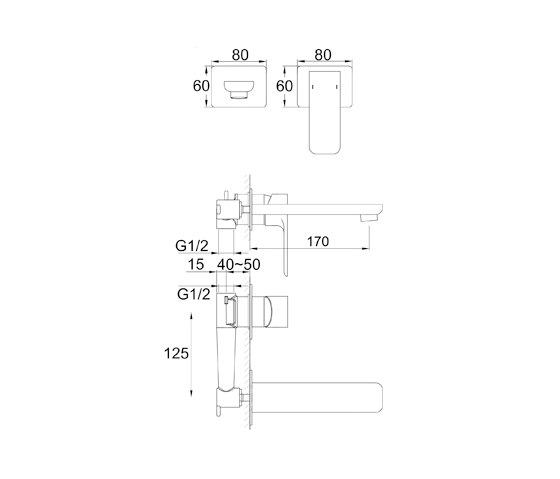 205 1800 Wall mounted single lever basin mixer | Rubinetteria lavabi | Steinberg