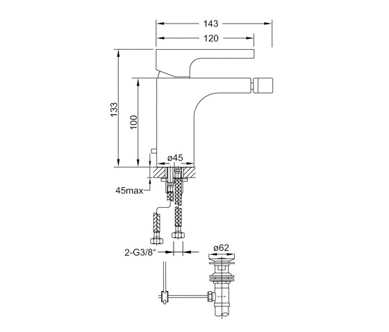 210 1300 Single lever bidet mixer | Grifería para bidés | Steinberg