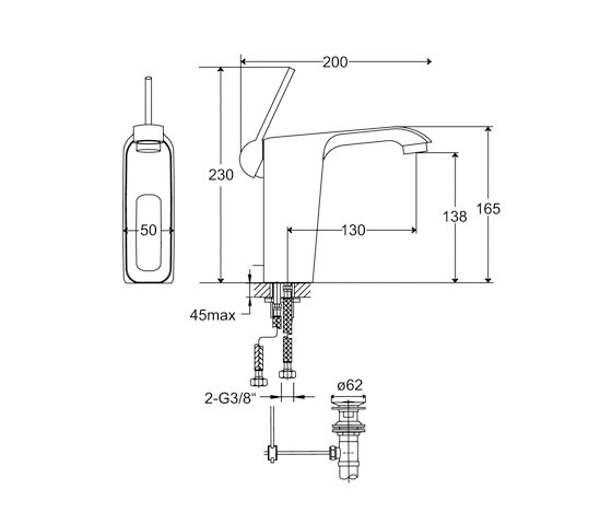 220 1000 Single lever basin mixer | Grifería para lavabos | Steinberg
