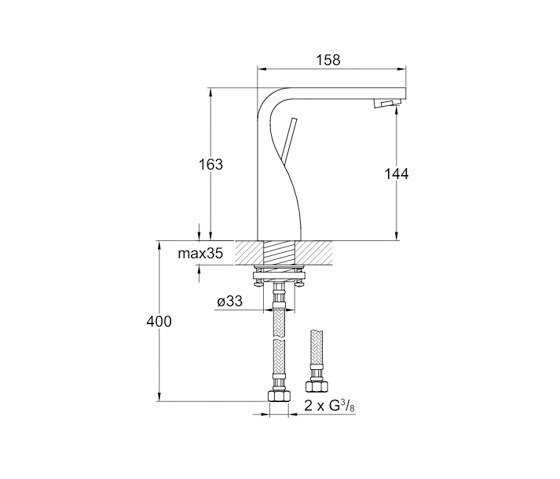 230 1010 Single lever basin mixer without pop up waste | Grifería para lavabos | Steinberg