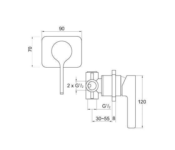 230 2250 Single lever shower mixer | Shower controls | Steinberg