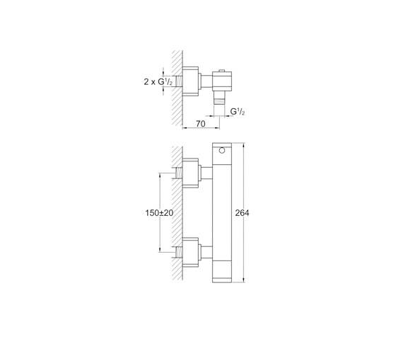 230 3200 Exposed thermostatic mixer ½“ for shower | Rubinetteria doccia | Steinberg
