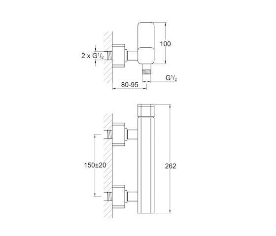 235 1200 Exposed single lever mixer ½“ for shower | Rubinetteria doccia | Steinberg