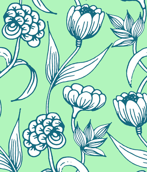 Simply Scandinavian | Paris Flower Green | Wall coverings / wallpapers | wallunica