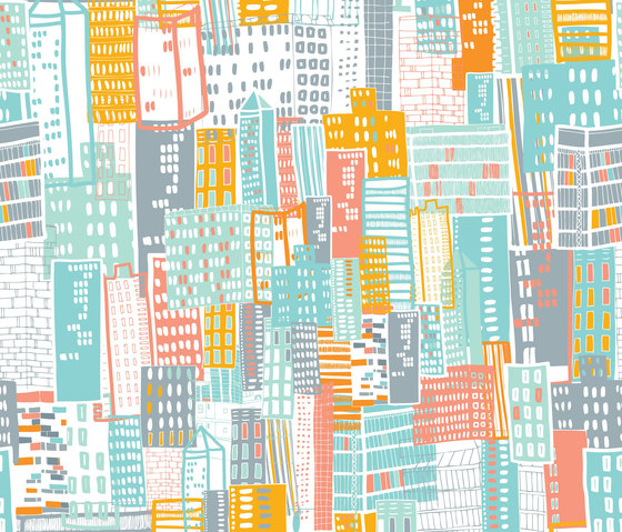 A Colourful World | Modern City Design | Revestimientos de paredes / papeles pintados | wallunica