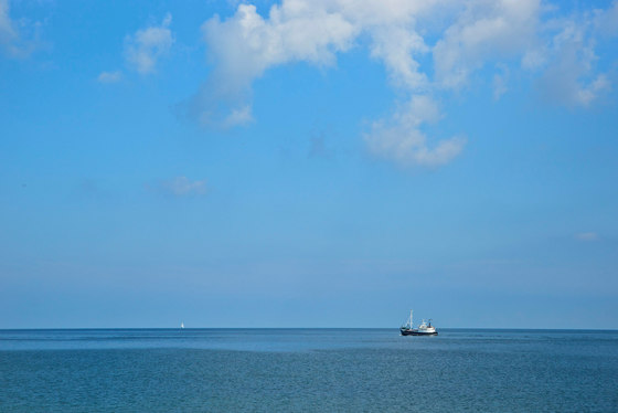 Landscape | A fishing boat off the island of Rügen | Synthetic films | wallunica