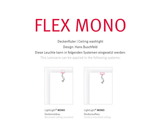 FLEX MONO | Lampade soffitto incasso | Buschfeld Design