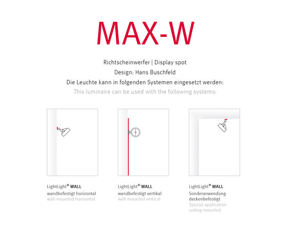 MAX-W | Wandleuchten | Buschfeld Design