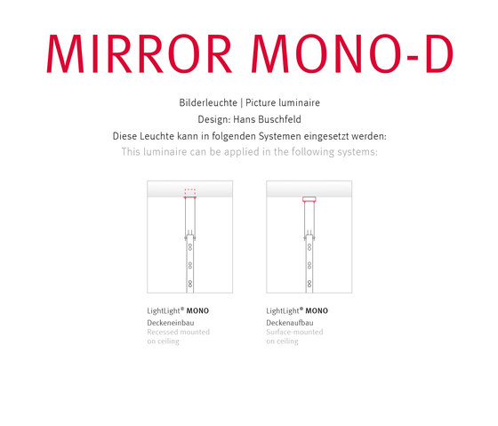MIRROR MONO-D | Suspensions | Buschfeld Design