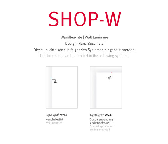 SHOP-W | Lampade parete | Buschfeld Design