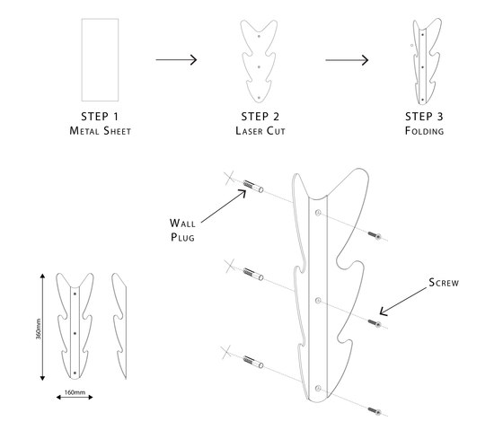 Leaf - Coat Rack | Estanterías toallas | Matteo Gerbi Limited
