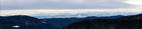 Landscape | View of the snow-capped Alps from the Black Forest | Láminas de plástico | wallunica