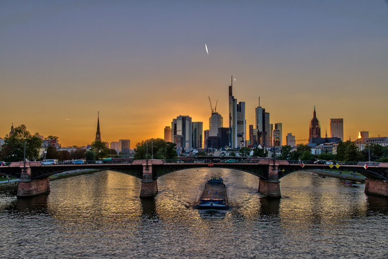 Frankfurt | River Main in Frankfurt at night | Synthetic films | wallunica