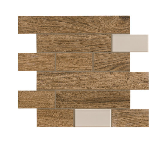 Bio Timber | Oak Patinato Scuro mosaico wall | Ceramic tiles | Lea Ceramiche