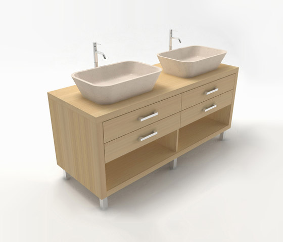 Duo vanity cabinet | Meubles sous-lavabo | Zaninelli