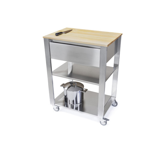 Kada 662701 stainless steel kitchen trolley with casters | Carelli cucina | Jokodomus
