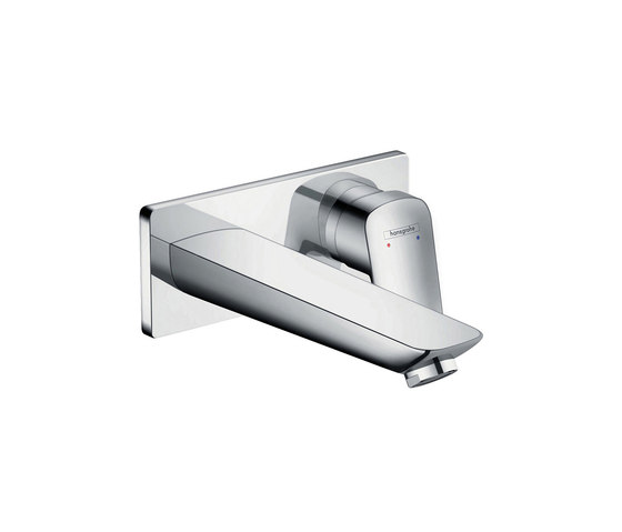 hansgrohe Logis Single lever basin mixer for concealed installation with spout 195 mm wall-mounted | Rubinetteria lavabi | Hansgrohe