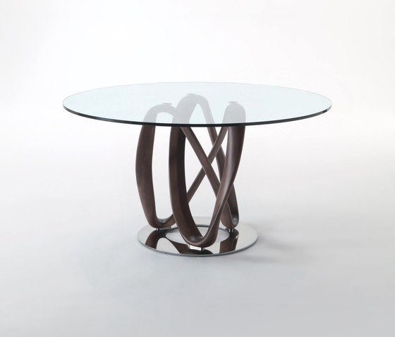 Infinity una base piano cristallo - tondo | Dining tables | Porada
