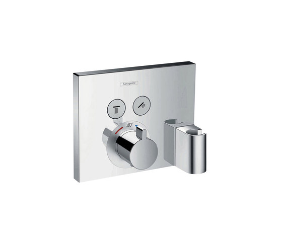 hansgrohe ShowerSelect ShowerSelect termostato con 2 llaves de paso con toma de agua y soporte de ducha empotrado | Grifería para duchas | Hansgrohe