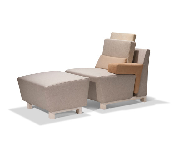 The Wedge armchair with footstool | Poltrone | Indera