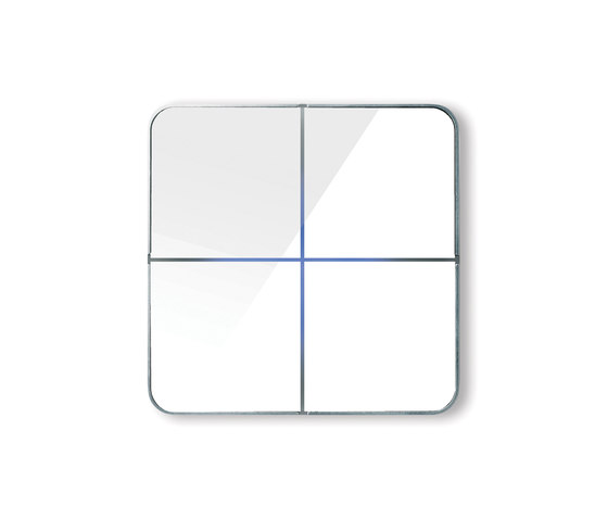 Enzo switch - white glass - 4-way | Systèmes KNX | Basalte